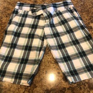 Roxy shorts. Black and white with turquoise stripe